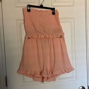 Two piece pink with ruffles set